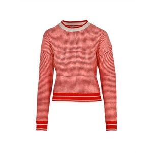 LUCY PARIS teya knit top in red/orange and cream
